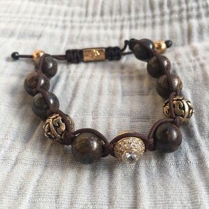 Nialaya adjustable bracelet bronzite stone.